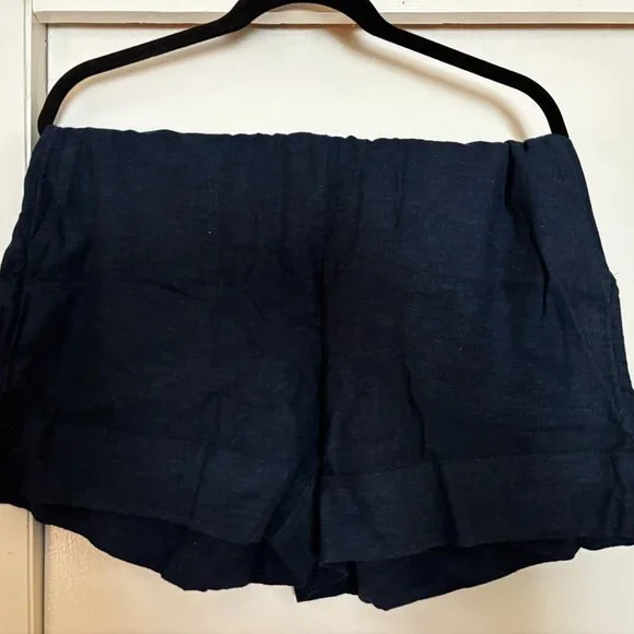 Banana Republic Navy Blue Linen Shorts L NWT - Picture 1 of 2